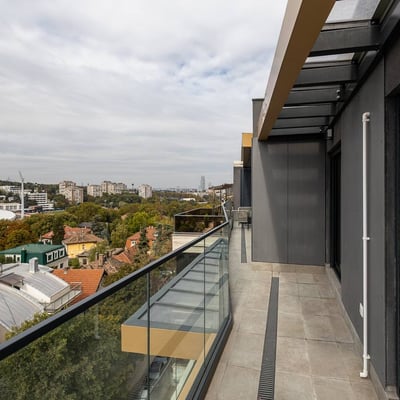 Rental of a stylish and spacious penthouse, 132 m², Charm Residence, Voždovac, Belgrade, Serbia